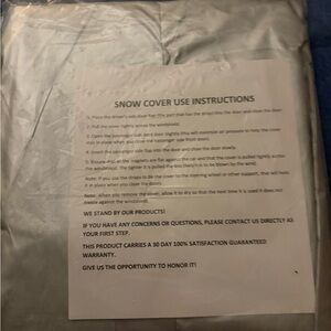 Silver Snow Windshield Cover.